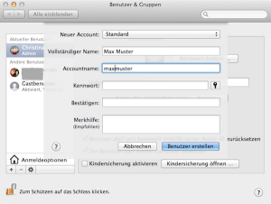 So richtet man am Mac einen Standardbenutzer ein 