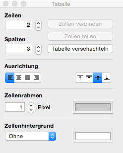 Tabellen in TextEdit einfügen