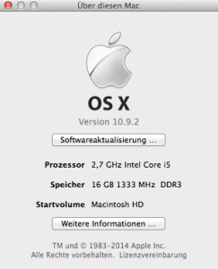 Im Apple Startmenü finden Sie Infos über Ihren Mac