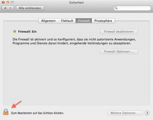 Statt Antivirenschutz die Firewall am Mac aktivieren