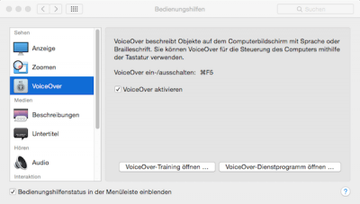 Voice Over für Mac OS X