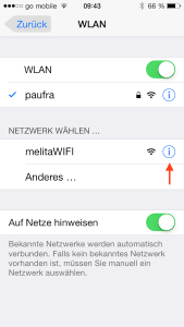 WLAN Verbindungen am iPhone entfernen