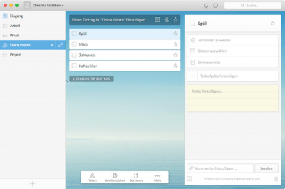 Aufgabenverwaltung mit Wunderlist für Mac