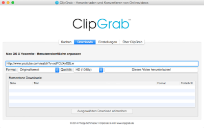 Videos herunterladen und speichern unter Mac OS X