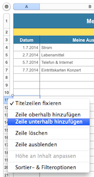 Mit Numbers 5 2 Von Iwork Vorlage Fur Haushaltsbuch Erstellen